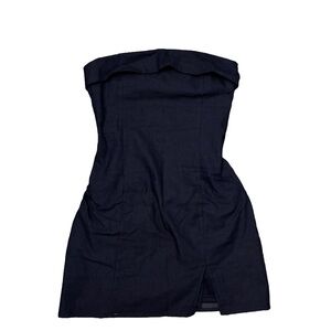 Navy Blue Strapless Dress